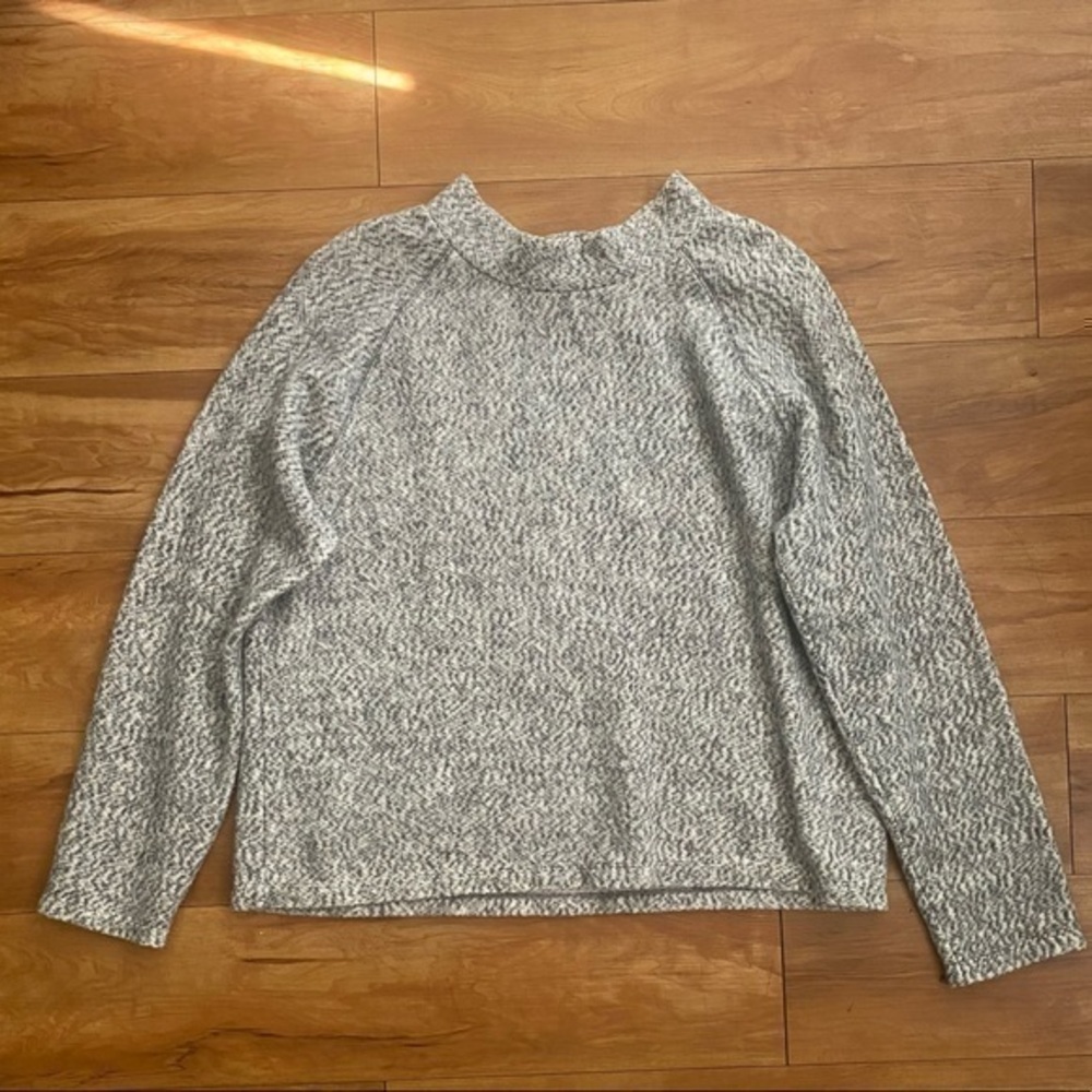GAP ls Ragln Mockn Med Heather Grey sz M